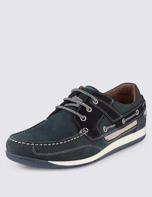 Leather Lace-up Sport Deck Trainers